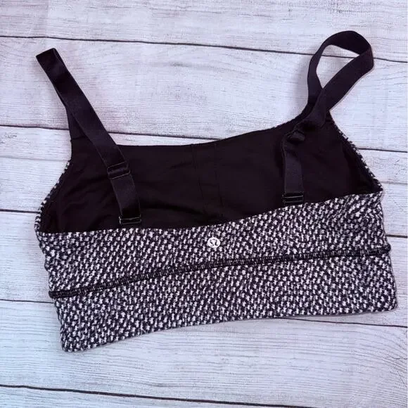 Lululemon Both Ways Sports Bra Scatter Star Black White Gray Print Size 8 - Picture 10 of 11
